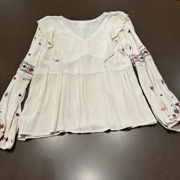 Knox Rose Embroidered Peasant Boho Top Sz: L - Picture 8 of 11